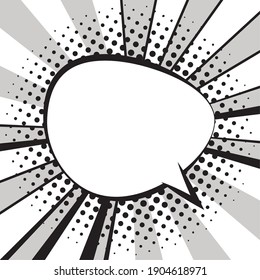 retro speech bubble drawn monochrome pop art style vector illustration design