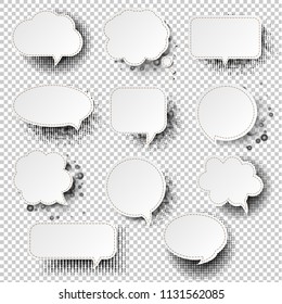 Retro Speech Bubble With Transparent Background With Gradient Mesh, Vector Illustration