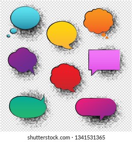 Retro Speech Bubble Transparent Background, Vector Illustration