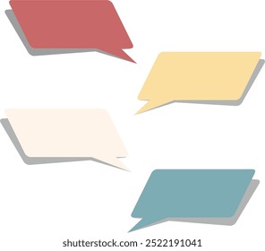 Retro Speech Bubbles: A Set of Four Pastel-Colored Speech Bubbles 