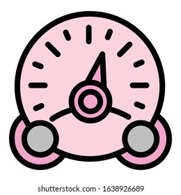 Retro speedometer icon. Outline retro speedometer vector icon for web design isolated on white background