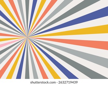 Retro spiraal ontwerp. IJs en snoep wervelende achtergrond, lolly vortex patronen vermengd met aardbeien en circus elementen. Platte vectorillustratie geïsoleerd
