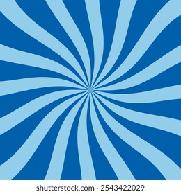 Retro Spiral Sunburst Background with blue Colors