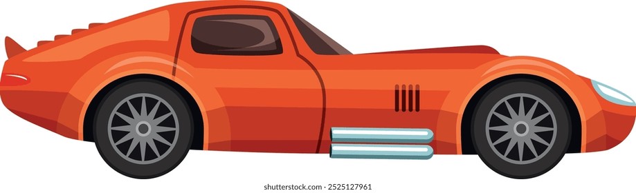 Coche deportivo retro. Icono de dibujos animados de carreras de coches