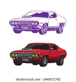 retro sport car vector illustration