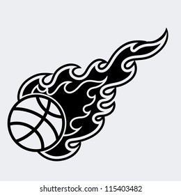 Retro Sport Flame Mascot Vector Character