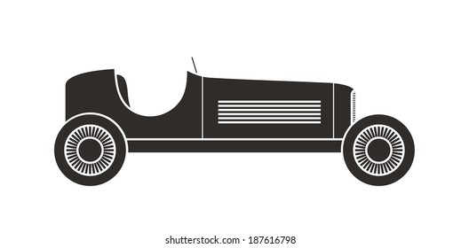 Retro sport racing car, vintage collection, classic garage sign, vector illustration background, can be used for design, card, infographics