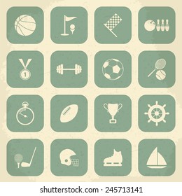 Retro Sports Icons. Vector Illustration