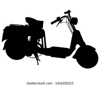 Retro sports motorcycle one white background