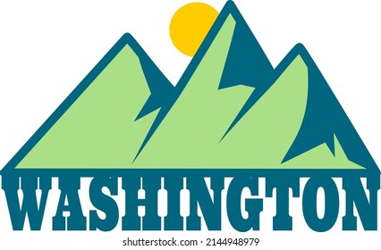 Retro sports and outdoor Washington State recreation label