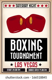 Retro sports poster to announce a boxing tournament
