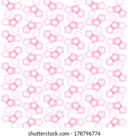 Retro spring background with primitive five petals flowers overlay mix
