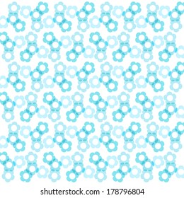 Retro spring background with primitive five petals flowers overlay mix