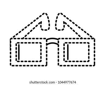 retro square glasses icon 