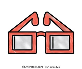 retro square glasses icon 