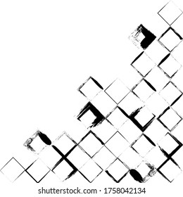 retro square pattern in grunge design. brush vector drawn and combining together randomly. it can be used as abstract retro background, template, backdrop, poster, billboard, cover page, etc.
