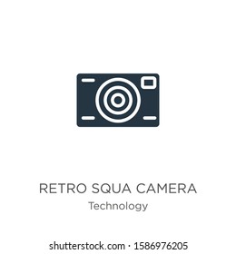 Retro squared camera icon vector. Trendy flat retro squared camera icon from technology collection isolated on white background. Vector illustration can be used for web and mobile graphic design, 