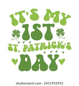 Retro St. Patrick’s Day Design, T-Shirt, Typografie, Vektorgrafik, Retro, Sublimationsdesign, 