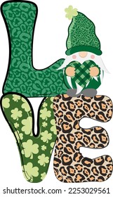 Retro St Patrick’s Day Gnome. It can be used on T-Shirt, labels, icons, Sweater, Jumper, Hoodie, Mug, Sticker,
