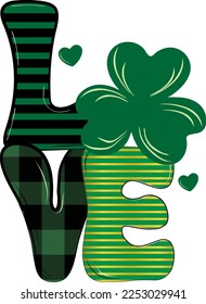 Retro St Patrick’s Day Love.
It can be used on T-Shirt, labels, icons, Sweater, Jumper, Hoodie, Mug, Sticker,