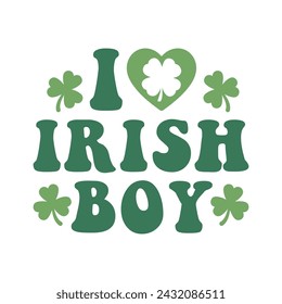 Retro St. Patrick’s Day I Love Irish Boy