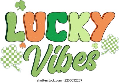 Retro St Patrick’s Day Lucky Vibes.
It can be used on T-Shirt, labels, icons, Sweater, Jumper, Hoodie, Mug, Sticker,