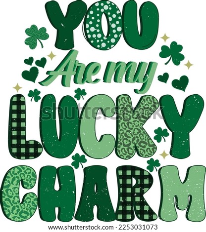 Retro St Patrick’s Day. You Are My Lucky Charm.
It can be used on T-Shirt, labels, icons, Sweater, Jumper, Hoodie, Mug, Sticker,