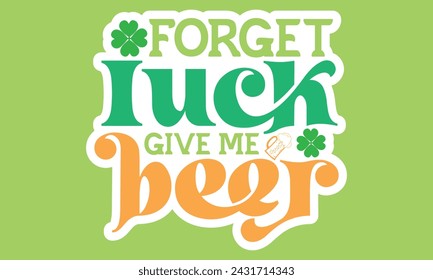 Retro St. Patrick's Aufkleber EPS Bundle,
Einzelne Designs