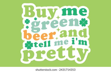 Retro St. Patrick's Sticker EPS Bundle,
Single Designs