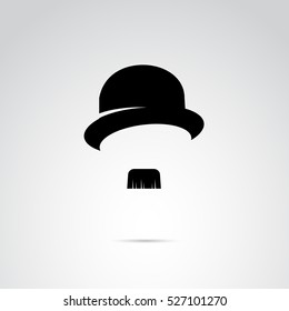 Retro, stage, gentleman, actor disguise icon set. Vector art.