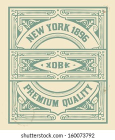 Retro stamp design. Organized by layers.