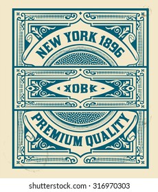 Retro stamp design. Organized by layers.