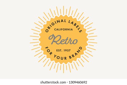 Retro Stamp Label Template with Sunburst