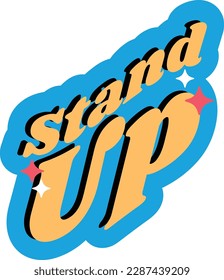 Retro Stand Up Sticker Element