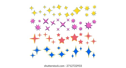 Retro Star Doodle Illustration Bundle