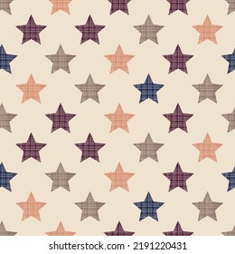 retro star pattern with fabric texture