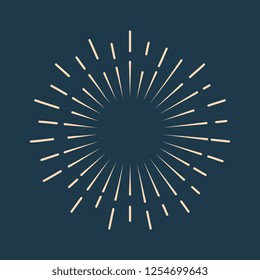 Retro starburst icon vector illustration on dark background