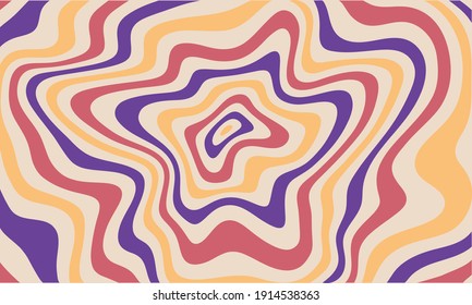Retro starburst sunburst background vector pattern. 1960s Hippie Wallpaper Design. Trippy Glitchy Background for Psychedelic 60s-70s Parties with Pastel Rainbow Colors and Groovy Geometric.