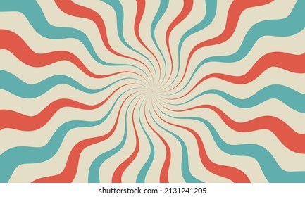 patrón vectorial de fondo retro starburst o sunburst con paleta de color vintage