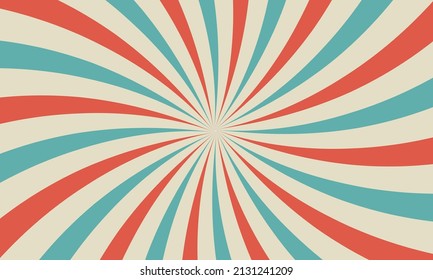 retro starburst or sunburst background vector pattern with a vintage color palette