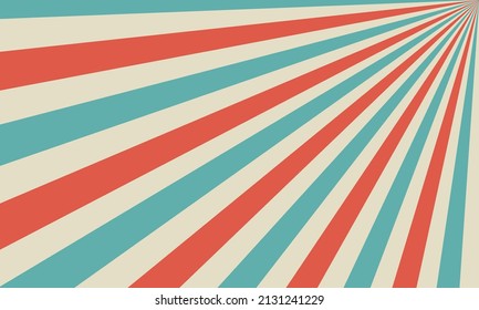 retro starburst or sunburst background vector pattern with a vintage color palette