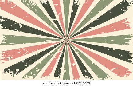 Retro-Starburst oder sunburgs-Hintergrund, Vektormuster mit einer Vintage-Farbpalette
