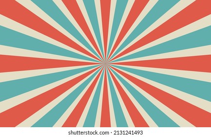 retro starburst or sunburst background vector pattern with a vintage color palette