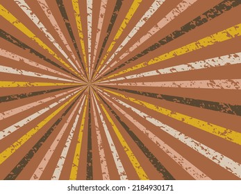 retro starburst or sunburst background vector pattern with a vintage color palette of burgundy red pink peach teal blue and beige white in a spiral or swirled radial striped design