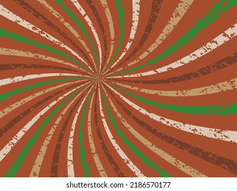 retro starburst or sunburst background vector pattern with a vintage color palette of burgundy red pink peach teal blue and beige white in a spiral or swirled radial striped design