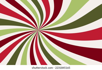 retro starburst or sunburst background vector pattern with a vintage color palette of burgundy red pink peach teal blue and beige white in a spiral or swirled radial striped design
