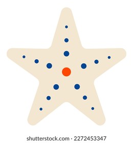 Retro starfish flat vector summer sea vacation, travel and relax concept sea life marine life shell