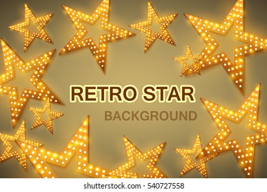 Retro stars abstract background for your design, light and shining. Vector