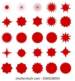 Retro stars icon vector set. sunburst illustration sign collection. firework element symbol. price tag logo.