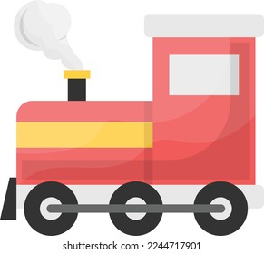 Retro Steam Engine producing air and noise pollution concept vector color icon design, Environmental pollution symbol, Chemical Biological contamination sign, Pollutants stock illustration